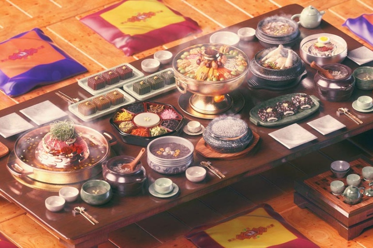 3D-проект традиционных корейских блюд