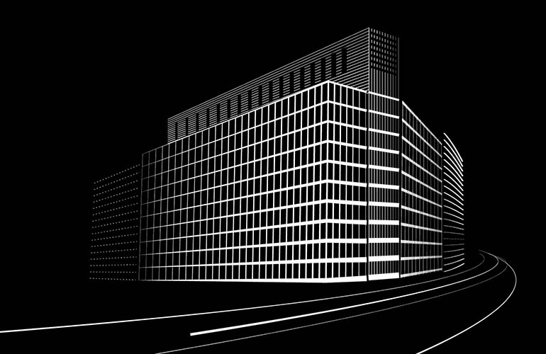 Черно-белые архитектурные иллюстрации